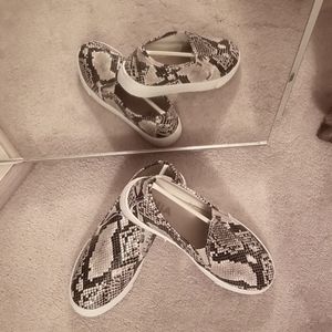 MIA Fay-K Beige Snake Print Slip On Sneakers